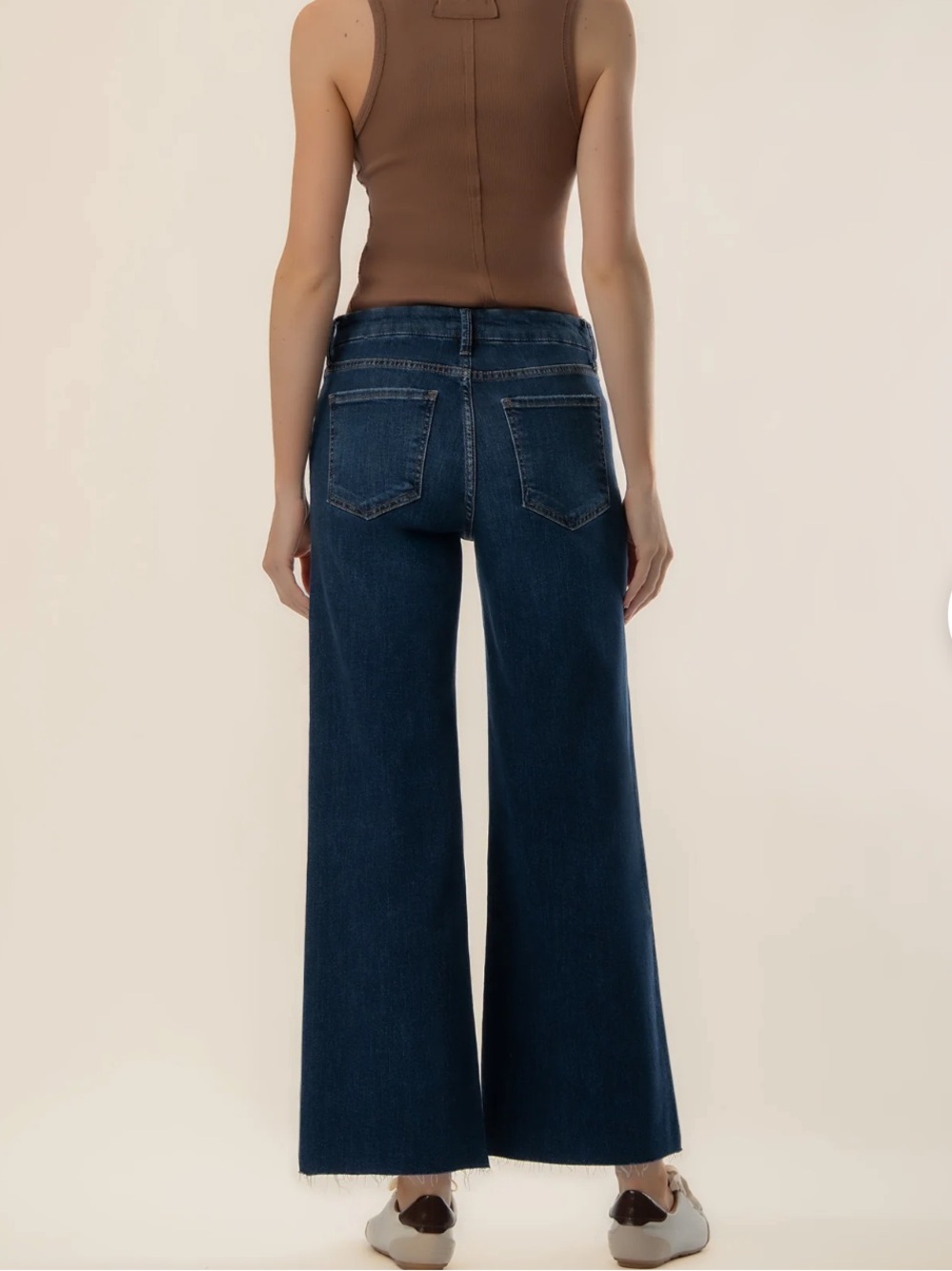 Kut from the Kloth Meg Fab Ab Wide Leg High Rise Jeans 6 x 27 Stretch Frayed Hem